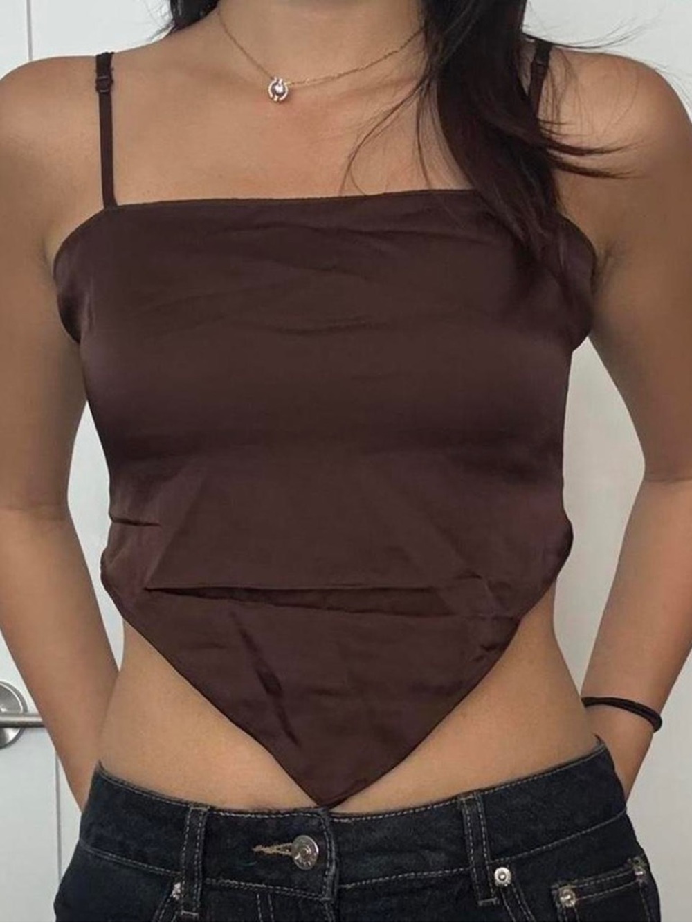 H&M  Satin Handkerchief Hem Camisole